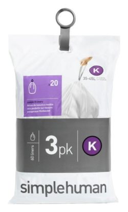 simplehuman - Bin Liner Code K 3 x 20 Pack 60 Liners